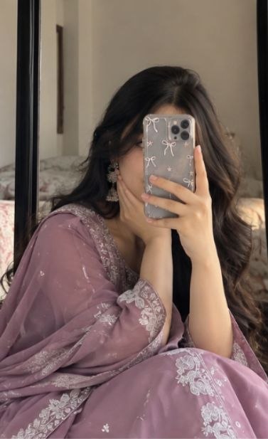 Beautiful Purple Zari Embroidered Suit