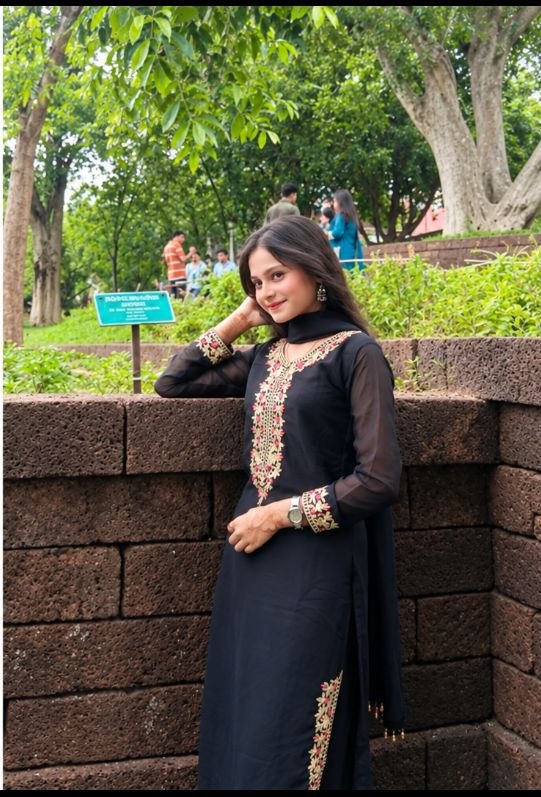 Elegant Black Embroidered Suit