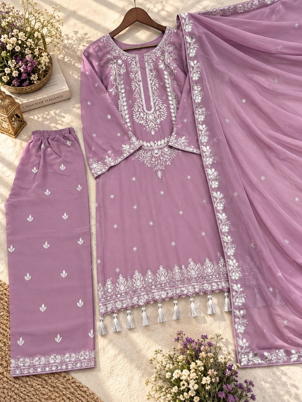 ZAARYN's Noor-e-Gul Heavy Zari Sequence Embroidered 3-Piece Suit Set