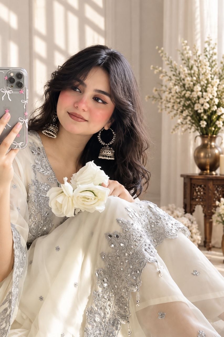 ZAARYN's Noor-e-Gul Heavy Zari Sequence Embroidered 3-Piece Suit Set