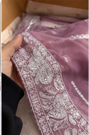 Beautiful Purple Zari Embroidered Suit